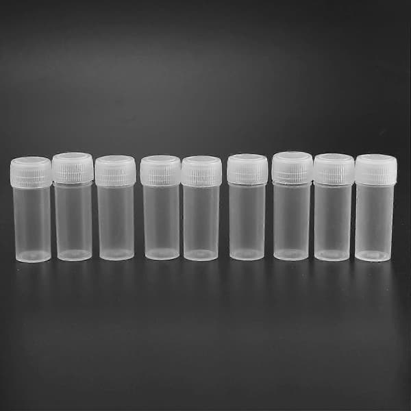 200 stk. 5 ml plastikprøveflasker, bærbare mini klare opbevaringsbeholdere, hætteglas