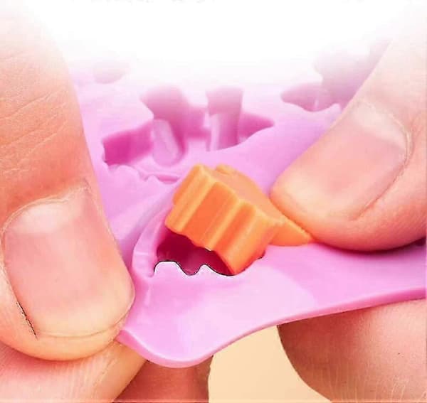 Sæt med 4 bageforme Silikoneisforme - Til geléslik - Med pipetter (form02)