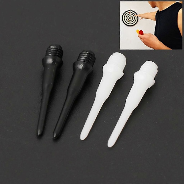 Premium Dartpilar med Plastspets, 100 Stycken, Dartpilar med Mjuk Spets, Speciellt för Elektroniska Dartspel White