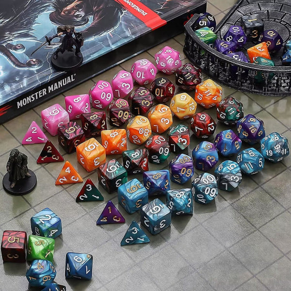 Dnd Noppa 6 x 7 Sarjaa Polyhedral Kaksivärinen Noppapussi Dungeons and Dragons Mtg Lautapeli Rpg Dnd D20 D12 D10 D8 D4