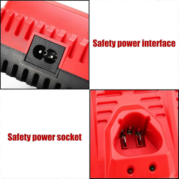 12V Hurtiglader Erstatning for MIL 12V Batterilader, Kompatibel med Milwaukee M12 Litiumbatteri 12Volt 48-11-2401 48-11-2411 48-11-2412, Euro