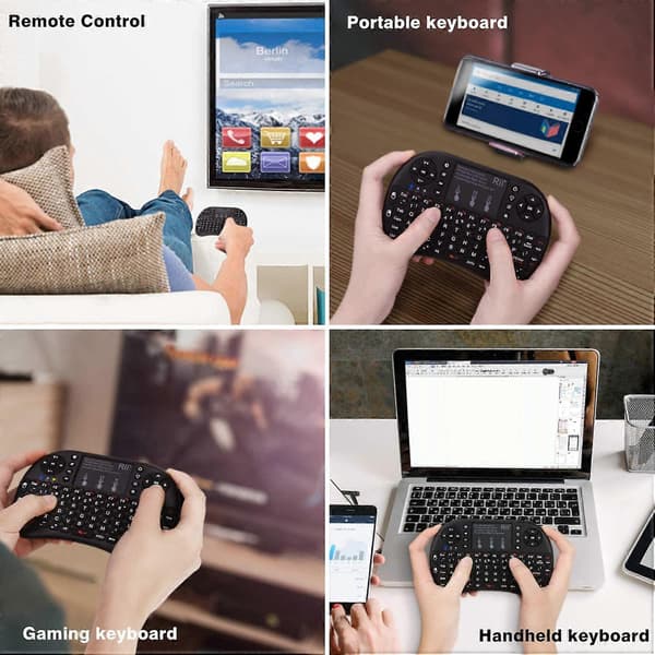 RII i8+ 2.4G+Bluetooth Dual Mode Mini trådlöst tangentbord Touch Pad Mus Combo för Android TV Box