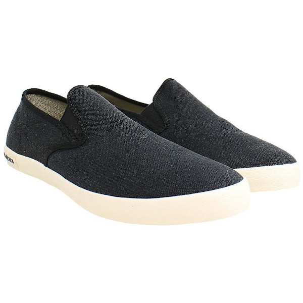 Seavees Baja Standard Slip-On Sort Canvas Herre Plimsolls BAJA SLIP ON STD_BLACK LINEN Black UK 7 EU 41 US 8