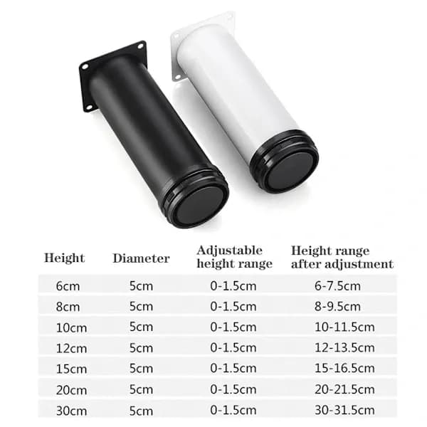 [KK]Møbelhjul Fødder Ben SORTE 30CM Sort 30cm