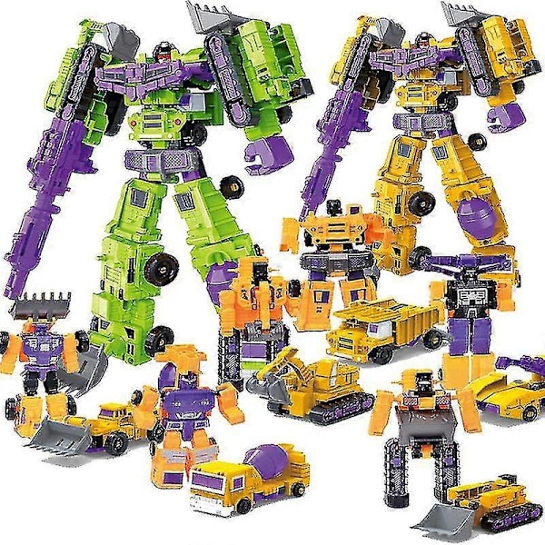 Transformeret Constructicon Devastator Sæt 6 I 1 Legetøj - Green