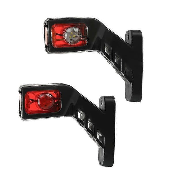 2 X LED Rød Hvit Gul Side Gummi Indikator Markeringslys Stilk Konturlys for Lastebil Lastebil Tilhenger