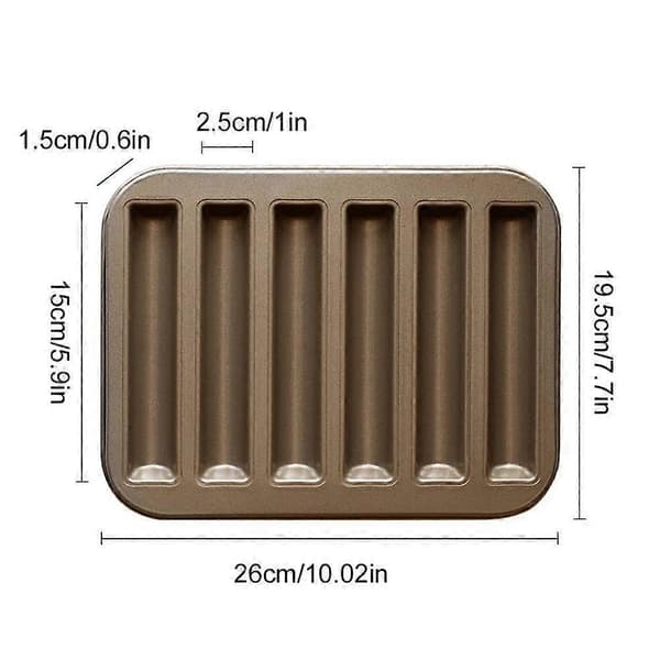 Sort 6-hulrum Financier Kageform Nonstick Bageværktøj til Ovn Desserter Black 1pcs