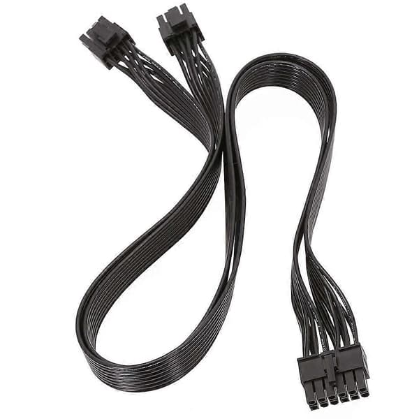 12-pin til dobbel 8-pin (6+2) PCI-E modulær strømkabel (60 cm)