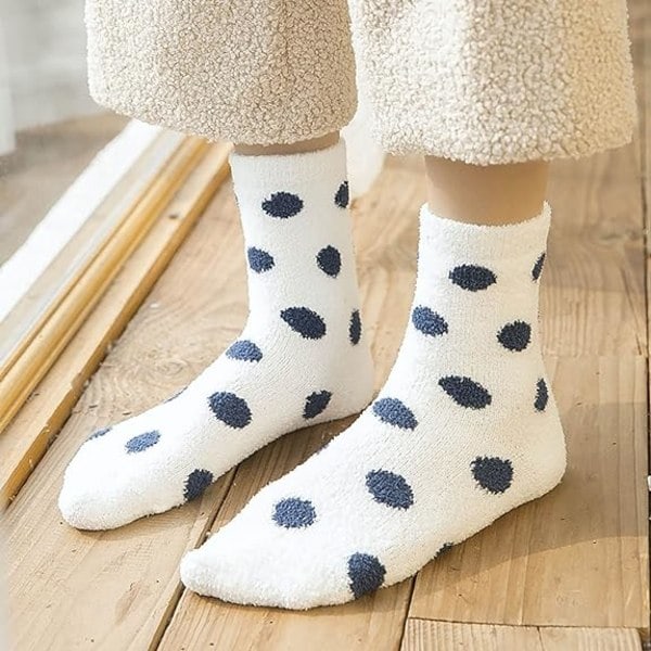 Mjuka och fluffiga damstrumpor, mysiga, mjuka, fluffiga, söta djurslippers