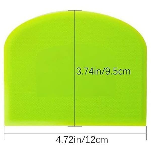 Plastdeigskrape 12x9,5 cm, grønn og hvit pannekakerøre-skrape