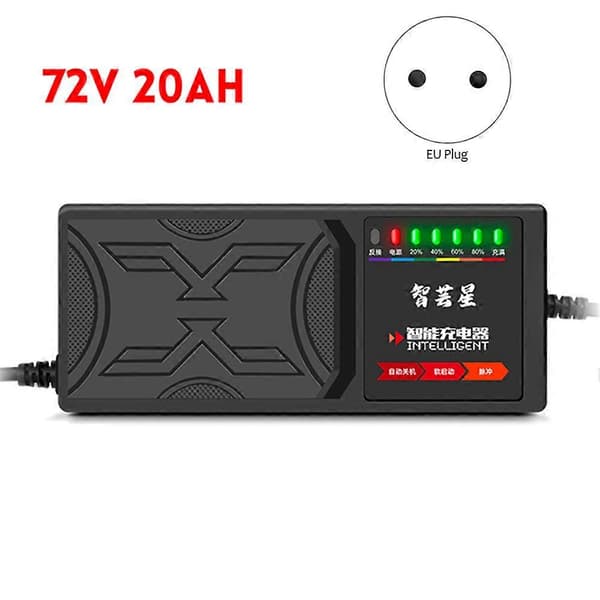 72V 20AH Elbiloplader 7 Lys Display Strømdisplay Strømlækagebeskyttelse/Fuld Puls black