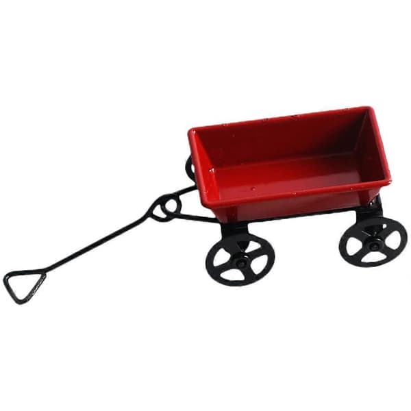 Børnelegetøj Mini Trækvogn Ornament Velegnet Til Indendørs Leg Og Minihus Layout 1 Stk Red
