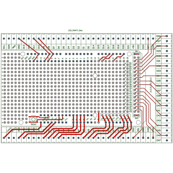 Prototyp Skruv/Terminalblock Skyddskort Kit för Arduino Mega 2560 R3 DIY Lödad