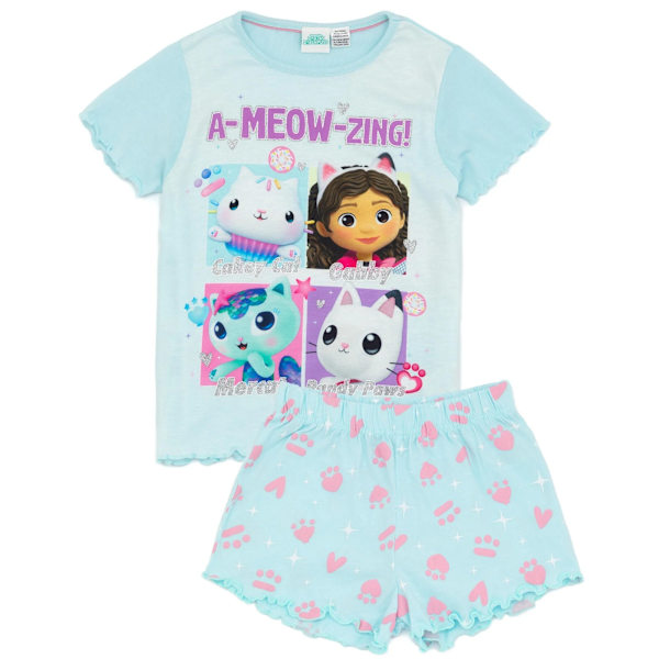 Gabby's Dollhouse Girls A Meow Zing Kort Pyjamas Set 2-3 År Blå Blue 2-3 Years