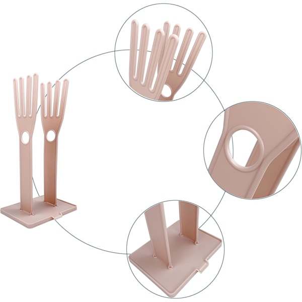 Hanskeholder Mitt Tørker Gjenbrukbar Pose Oppvaskklut Tørkestativ Plast Vask Holder Vask Henger Stativ (Rosa) Pink