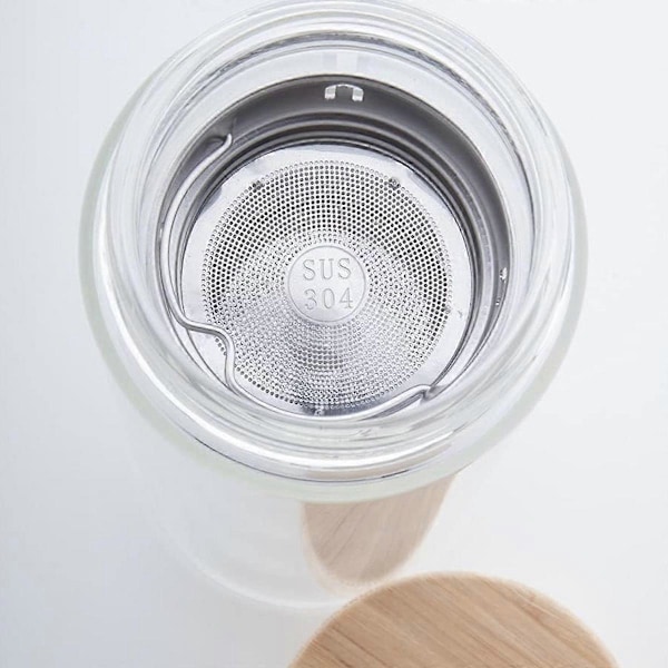 Motiverande Design Borosilikatglas Vattenflaska, Miljövänligt Bambulock För Mångsidig Användning, Säker För Varma & Kalla Drycker, Hållbar & Återanvändbar, Enkel