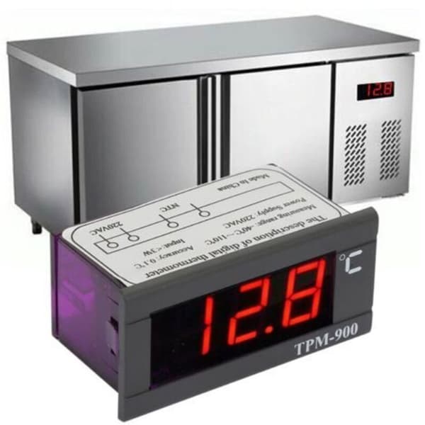 TPM-900 220V Digital temperaturkontroller LED-panelmåler med sensor termostatkontroller