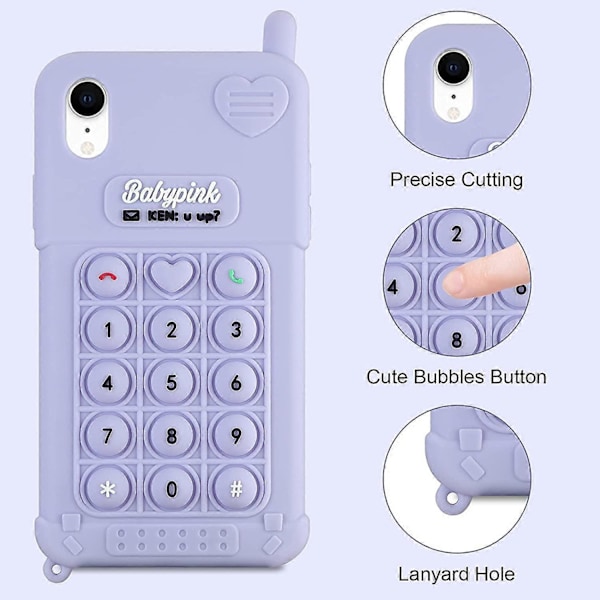 Fodral för iPhone XR Sött för Kvinnor Flickor Silikon Mjuk Gel Gummi Fodral Kawaii Roligt Lustiga Bubblor Retro Mobiltelefondesign Mode Coolt Snyggt Skyddande P
