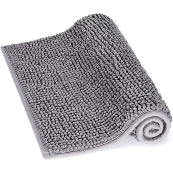 Kylpymatto - Chenille-mikrokuitu - Luistamaton - 60cm x 40cm - Harmaa