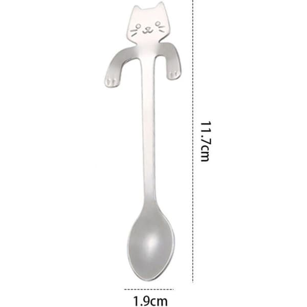 5 katteformede kaffeskeer, 304 rustfrit stål, 11,7 cm