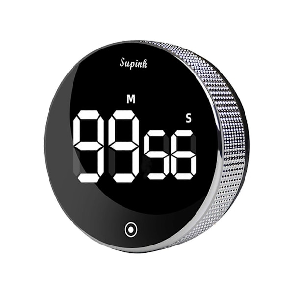 2023 Het LED Digital Timer Manuell Nedräkning Väckarklocka Magnetisk Stoppur Dusch Timer 100% Ny Black