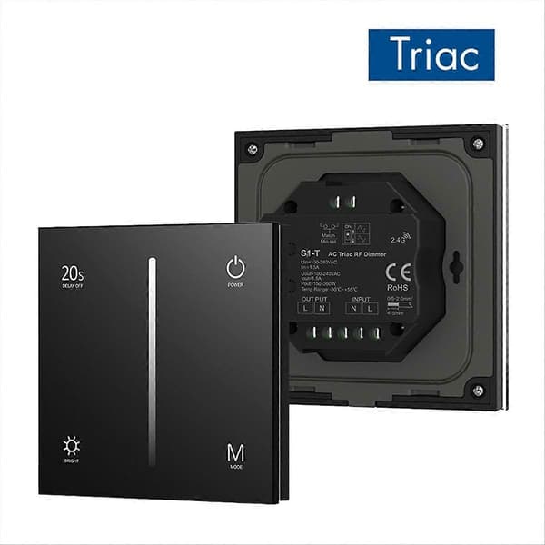 AC Triac lysdæmper Ultra Sensitive Glas Touch 86 Panel Fade Mode, A