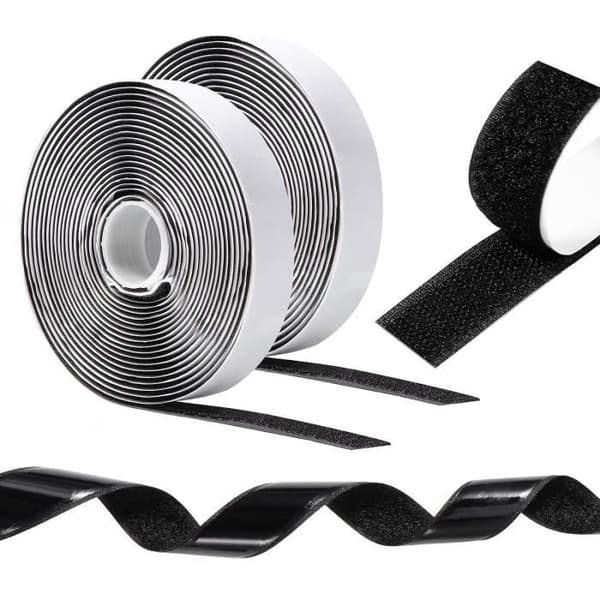 Dobbeltsidet ridsefast klæbemærkat - Sort - 5M x 20mm - Multifunktionel