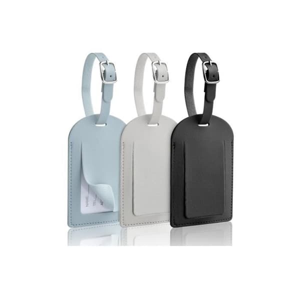 Bagageetikett - Ospecificerad - 3-pack - PU-läder - Justerbart spänne - Sekretessflik