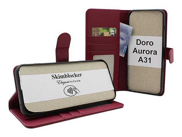 [KK] 【jia】Skimblocker Doro Aurora A31 Plånboksfodral Brandy