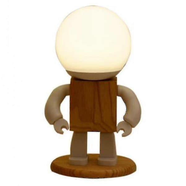 [KK] Bordlampe Trerobot Barn Gutt Bursdagsgave