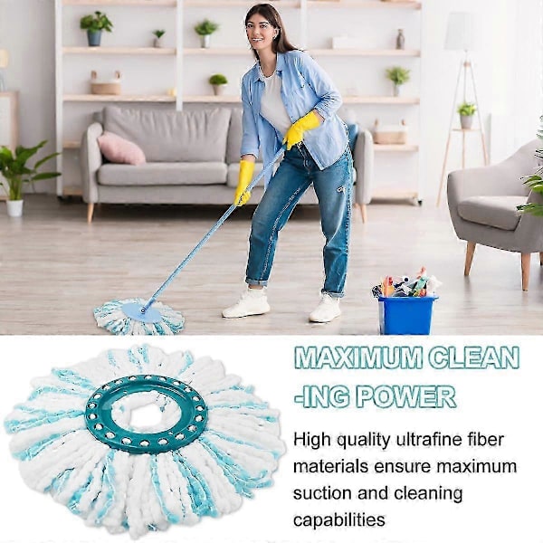 Vaihtopäät Leifheit Clean Twist Disc Mop Micro Set -moppiin, 4 kpl, 2-kuitujärjestelmä pyöreään lattiamoppiin, yhteensopiva Leifheit Clean Twist M -mopin kanssa