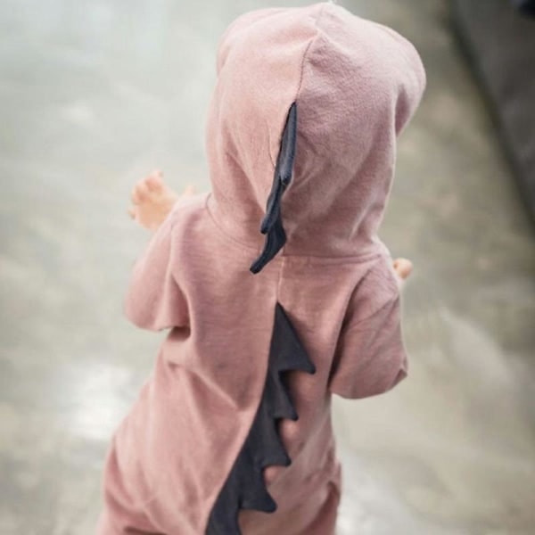 Babykläder Nya Baby Boys Girls Kläder Baby Dinosaur Hooded Jumpsuit Outfits Höst Vinter Barnkläder Grön 6Mto70