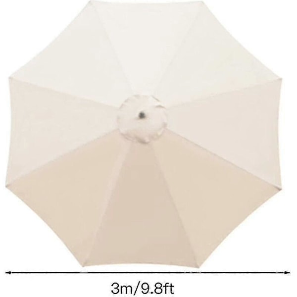 Udskiftningsbetræk til Parasol, 8 Ribber, 3 M, Vandtæt, Anti-uv, Udskiftningsstof, Beige