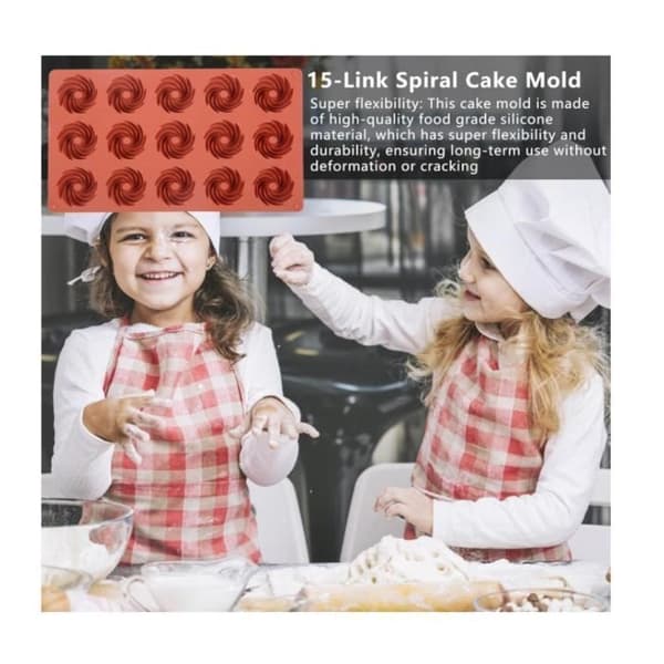 Kageform - Uspecificeret - Spiral - 15 hulrum - Silikone - Non-stick