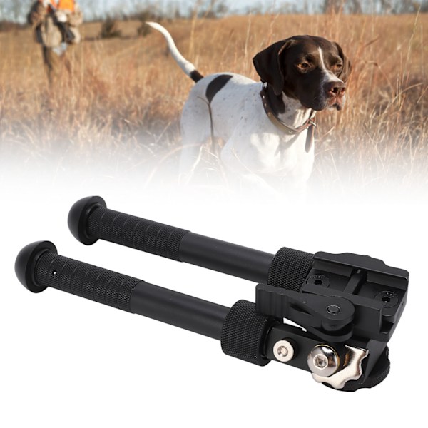Tilt 360 Graders Rotationsadapter med V8 Bipod Justerbar Skinnemontering Tripod til Udendørs Jagt Sort