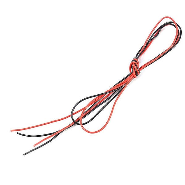 20AWG Blød Silikone Elektronisk Kabel Rød & Sort Ledning til RC Bil (1 Meter Rød 1 Meter Sort)