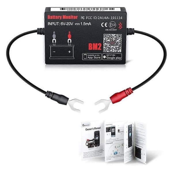 Bluetooth BM2 12V Batterimonitor til Android IOS Telefon Black