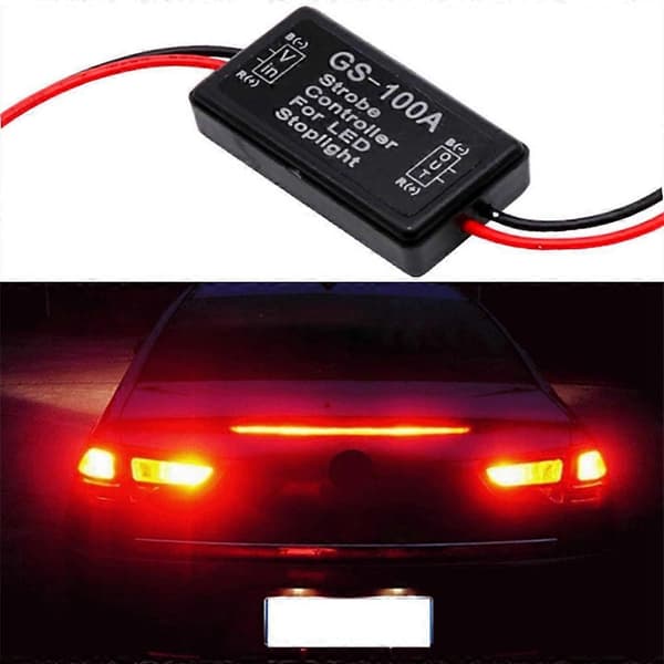 Flash Strobe Controller Bremselys Blinker Modul til Bil LED Bremsestoplys Lampe 12V black