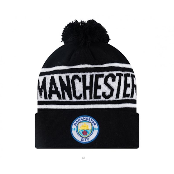 Neulottu jalkapallojoukkueen hattu, kylmää suojaava ja lämmin villahattu syksyyn ja talveen musta musta black Manchester City