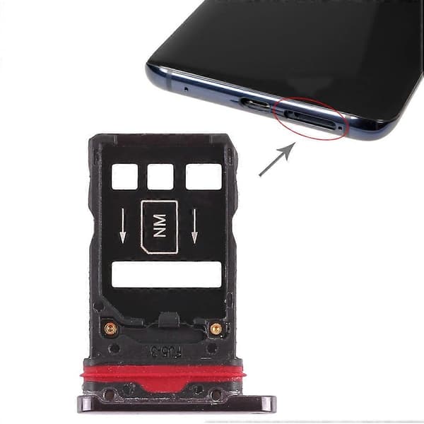 2 x SIM-kortbakke til Huawei Mate 20 Pro Black