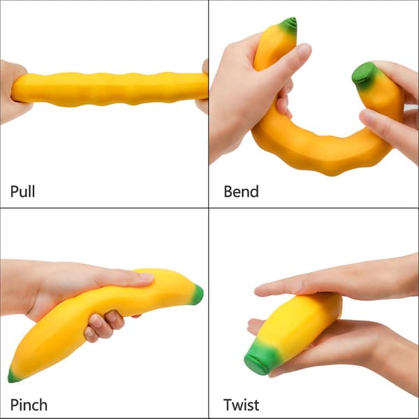 Strækbar Banan Sensorisk Legetøj Klem Squishy Stress Relief Legetøj