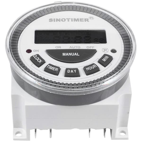 SINOTIMER Tm-619H-2 230Vac 7 Dager Ukentlig Programmerbar Digital Timer Lysbryter Utgang 220V Volt white