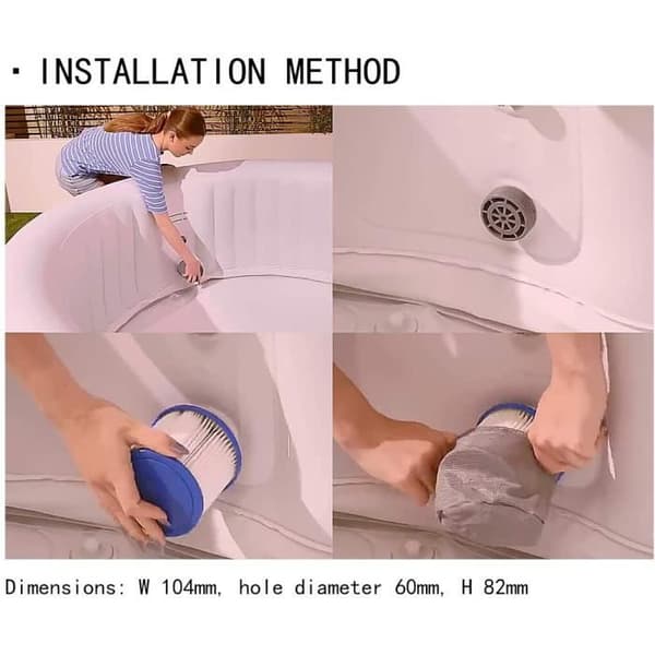 Sammenfoldeligt poolfilter - Velegnet til Wave Spa Sunbay - Blå - Alle sæsoner - 104 x 82 x 60 mm (4 stk.)