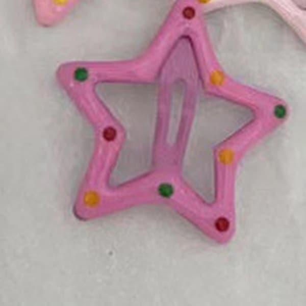5 par stjerneklips for jenter BB hårklips stjernespenner stjernehårklips for barn sideklips panneluggklips stjernespenn lys rosa light pink