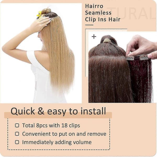 Vinrøde 20\" ægte hår extensions til kvinder, 150g Double Weft Clip-In Full Head Sæt