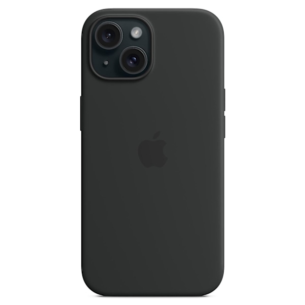 iPhone 15 Deksel Kompatibelt med MagSafe Ripebeskyttelse Silikondeksel Svart Svart Black iPhone 15