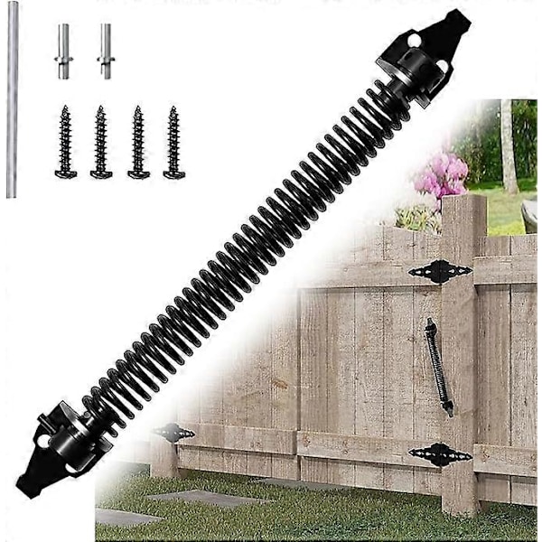 36 cm Justerbar Fjäderstängare, Automatisk Dörrstängare, Dörrfjäder med 2 Skruvar, för Trädgårdsgrind, Trägrind och Jordbruksstängsel (36 x 3,9)
