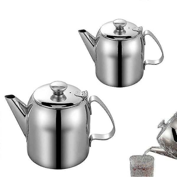 Rustfri Stål Metal Tekande Cafe Te Kaffe Drik Restaurant Kedel Vippelåg 32oz