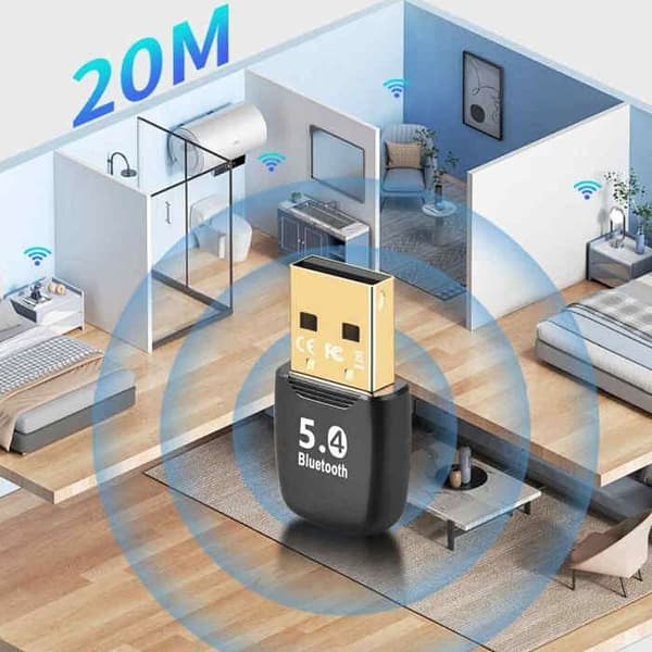 Bluetooth Dongle, 5.4\" USB Bluetooth-adapter til PC, lav latenstid, 20M rækkevidde, Plug and Play, kompatibel med Windows 11/10/8.1/7, Bluetooth USB-adapter
