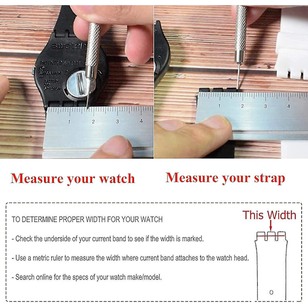 Vandtæt Silikon Rem til Swatch (20mm, Sort)